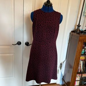 NWT ANN TAYLOR LOFT✨Sleeveless Purple Leopard Print Sheath Dress Size 8